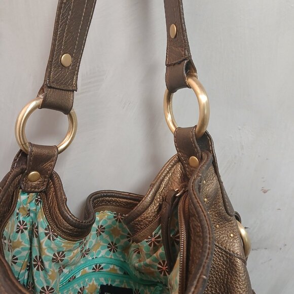 Franco Sarto Bronze Leather Hobo - Picture 3 of 10